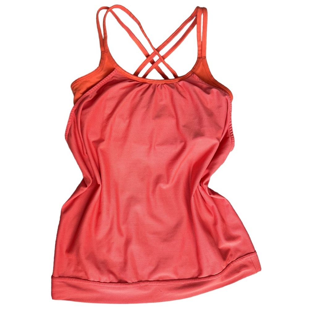 Athleta Orange Hidden Agenda Sleeveless Sports Bra Athletic Tank small